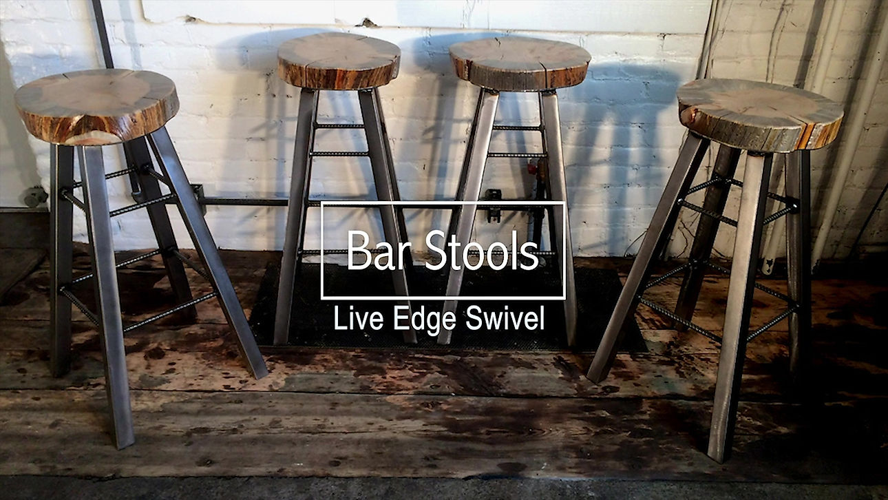 Live Edge Swivel Bar Stools